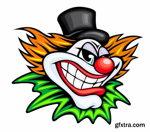 vector illustration image joke clown cap cartoon character 2-25 eps