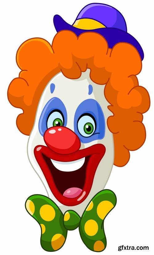 vector illustration image joke clown cap cartoon character 2-25 eps