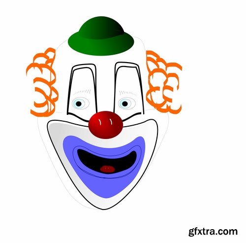 vector illustration image joke clown cap cartoon character 2-25 eps