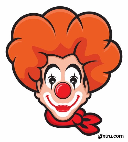 vector illustration image joke clown cap cartoon character 2-25 eps