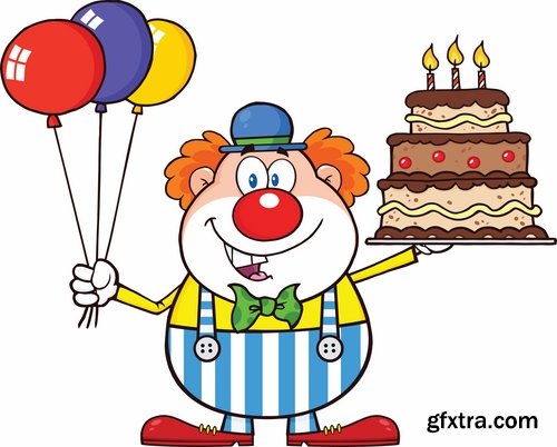 vector illustration image joke clown cap cartoon character 2-25 eps