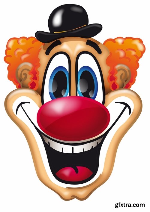 vector illustration image joke clown cap cartoon character 2-25 eps