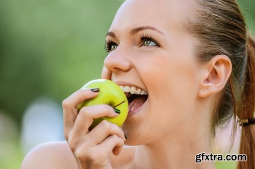 woman eating apple woman beautiful smile 25 hq jpeg