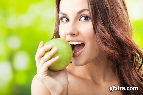 woman eating apple woman beautiful smile 25 hq jpeg