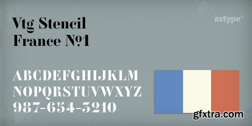 Vtg Stencil France No1 Font Family- 4 Font $99