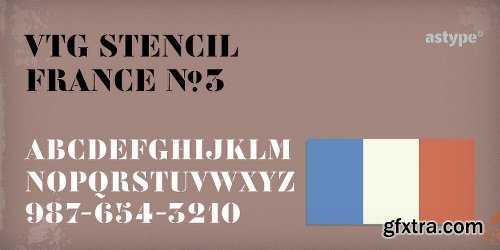 Vtg Stencil France No3 Font Family- 4 Font $99