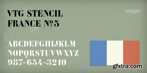 Vtg Stencil France No5 Font Family- 2 Font $99