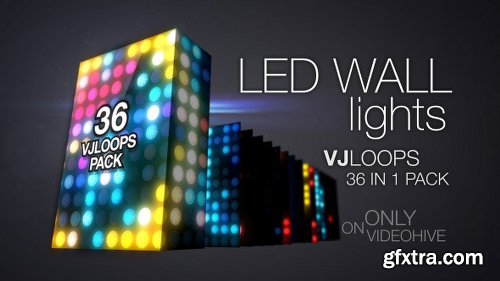 Videohive LED Wall Lights VJ Loops Pack 8775874