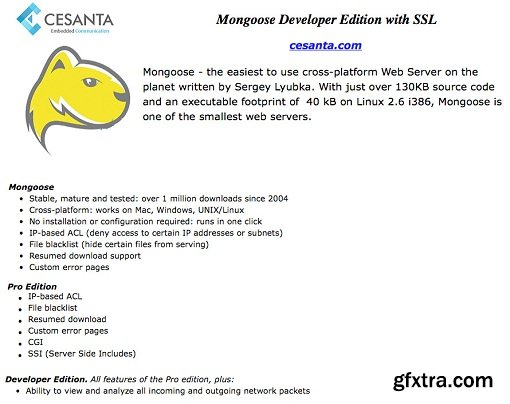 Mongoose Developer Edition with SSL 6.9 (Mac OS X)