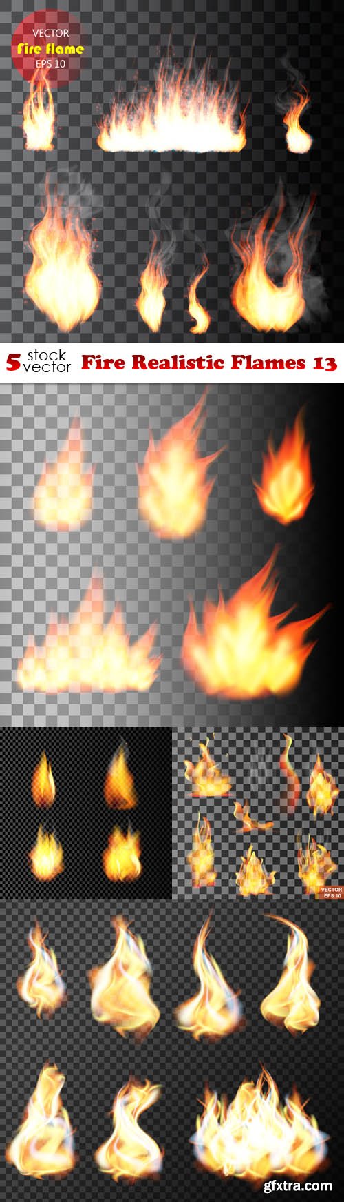 Vectors - Fire Realistic Flames 13