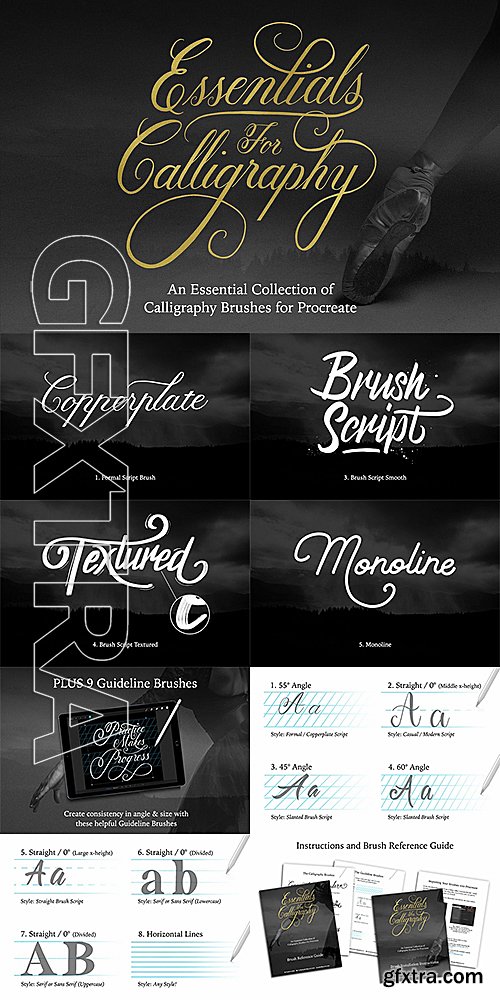 CreativeMarket 14 iPad Brushes for Procreate 1294791