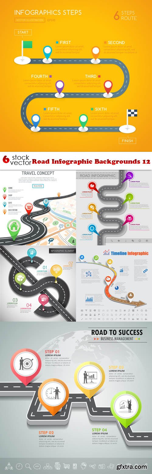 Vectors - Road Infographic Backgrounds 12