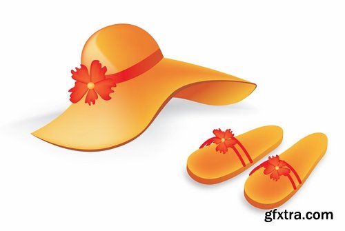 straw hat headgear vector image 25 EPS