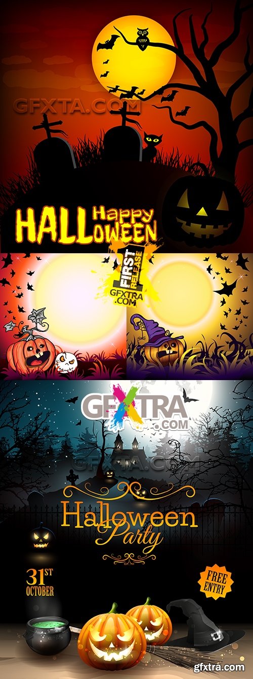 Happy Halloween holiday cartoon illustration collection 7