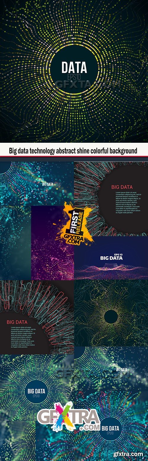 Big data technology abstract shine colorful background