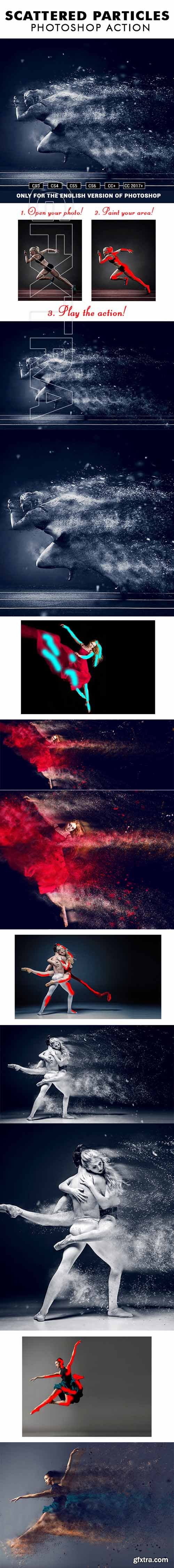 GraphicRiver - Scattered Particles Photoshop Action 20505451