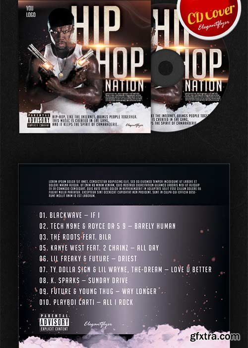 Hip-Hop Nation V1 CD Cover PSD Template