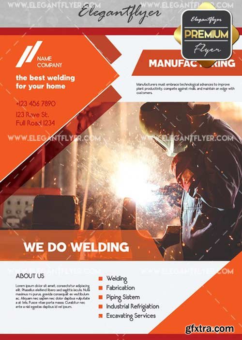 Welding Service V30 Flyer PSD Template + Facebook Cover