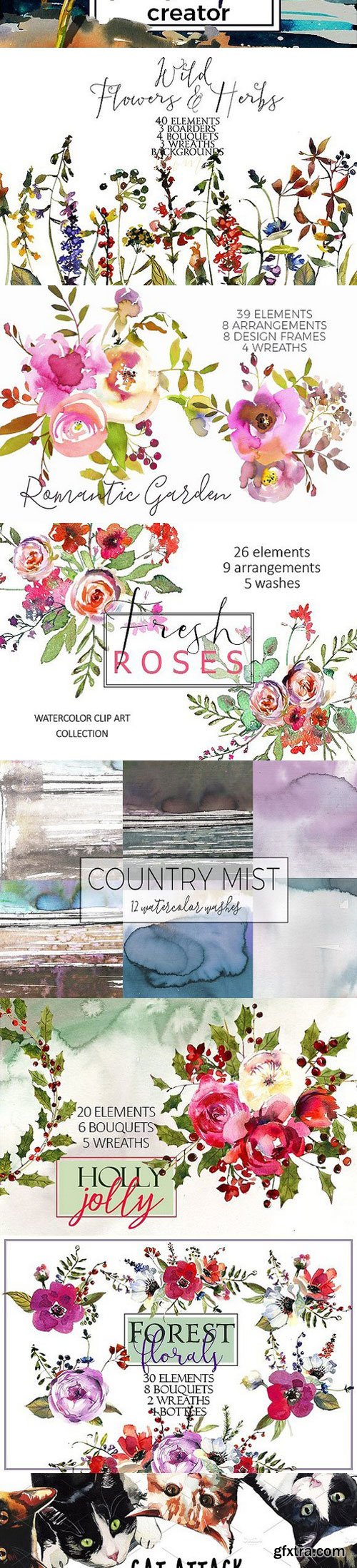 CM - Watercolor Floral Graphic Bundle 1347197