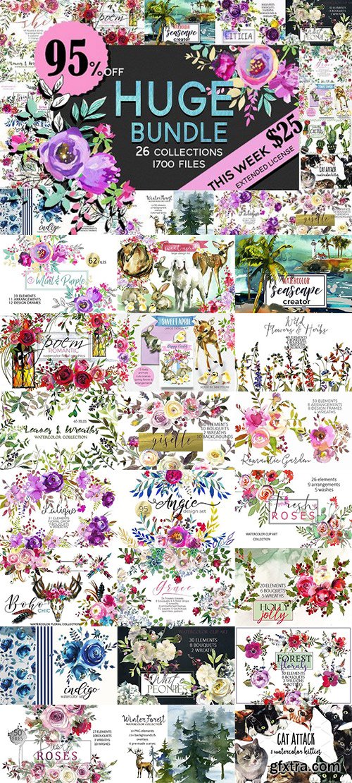 CM - Watercolor Floral Graphic Bundle 1347197