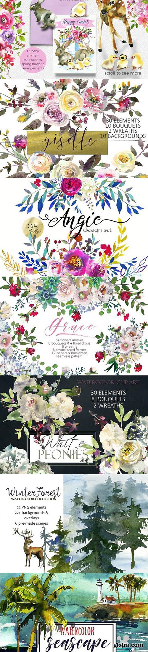 CM - Watercolor Floral Graphic Bundle 1347197