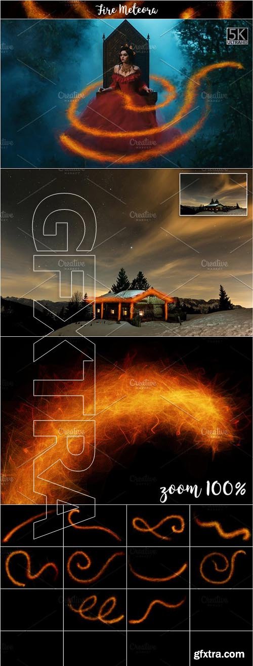 CreativeMarket - 5K Fire Meteora Overlays 1815436