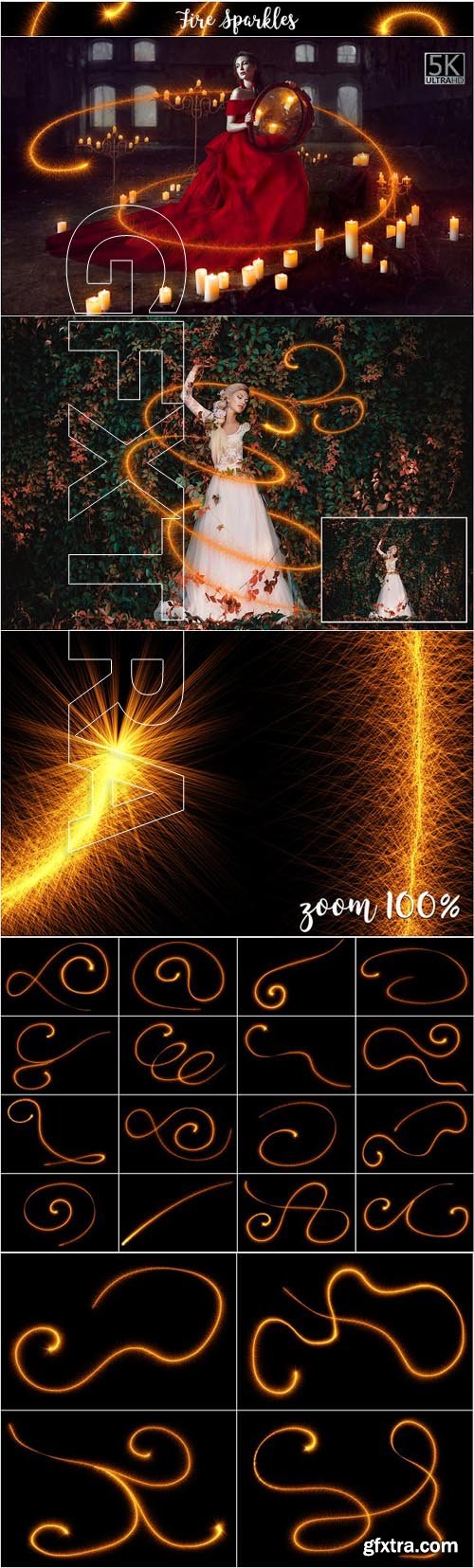 CreativeMarket - 5K Fire Sparkles Overlays 1815834