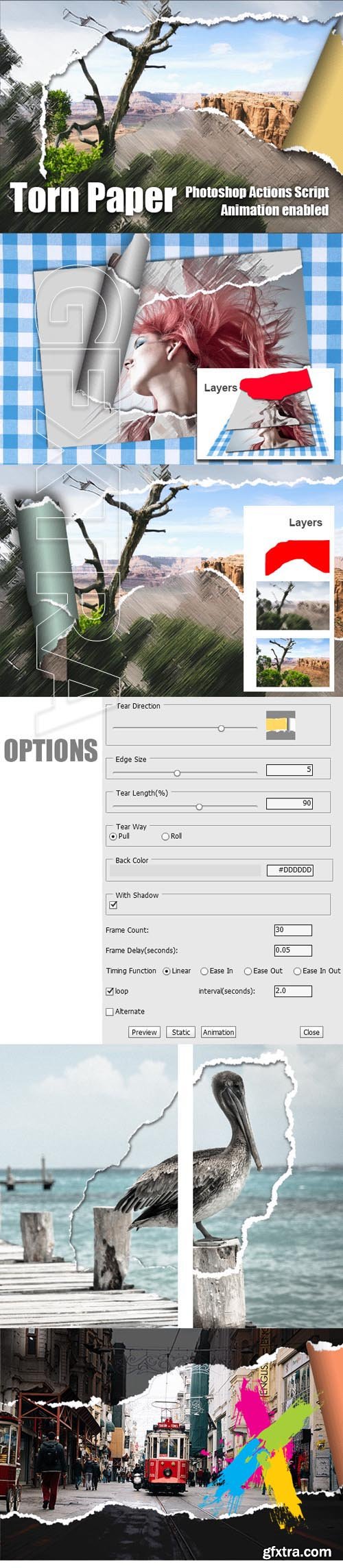 GraphicRiver - Torn Paper Animation Photoshop Add-on 20572901