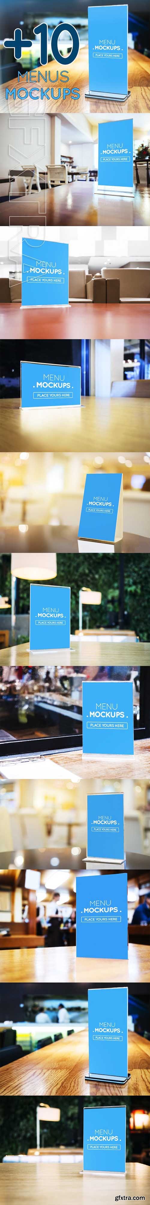 CreativeMarket - +10 Table Tent Menu Mockups vol 1 1755836