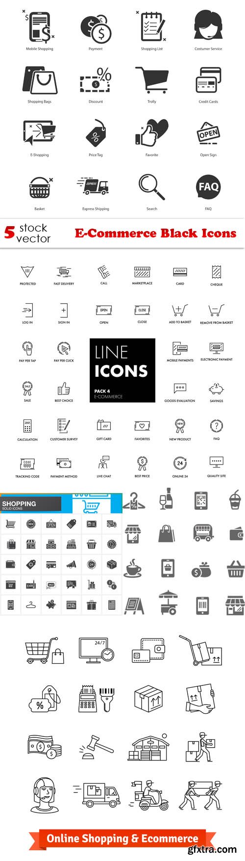 Vectors - E-Commerce Black Icons