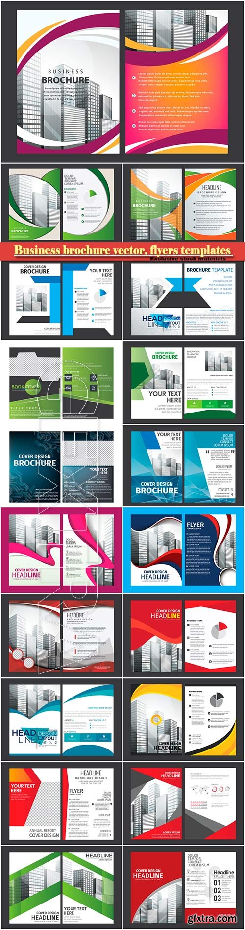 Business brochure vector, flyers templates # 38