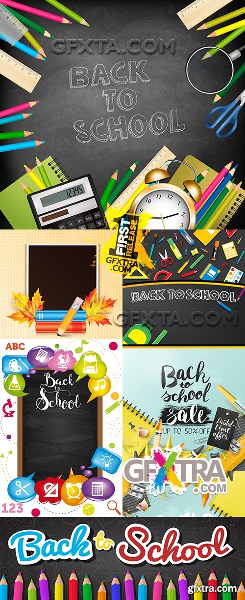 Back to school collection accessories element illustration 6