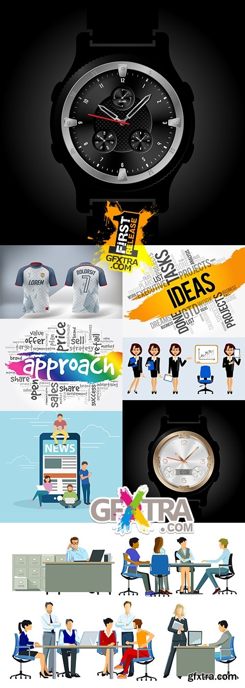 Modern vector illustrations collection different subjects 9