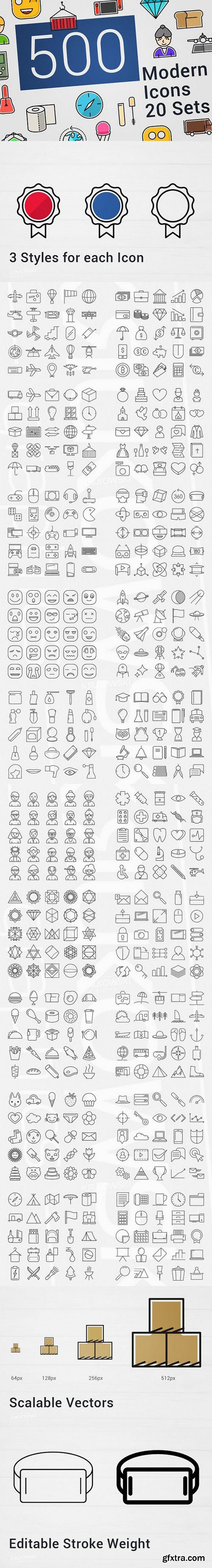 CM - 500 Modern Icons Bundle 1443504