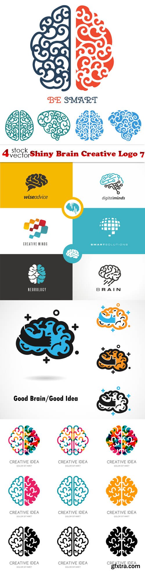 Vectors - Shiny Brain Creative Logo 7