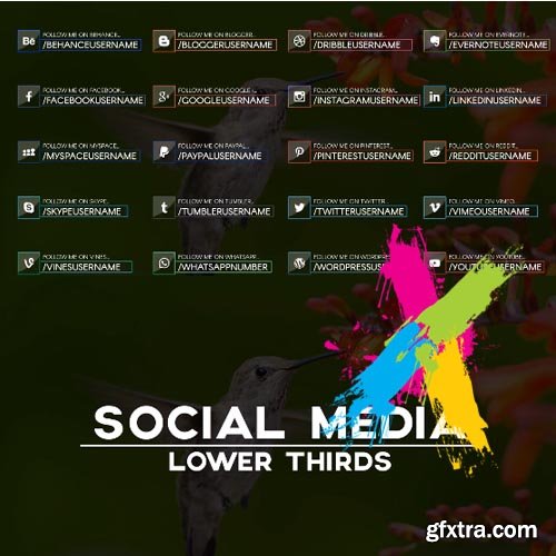 20 Social Media Lower Thirds - After Effects