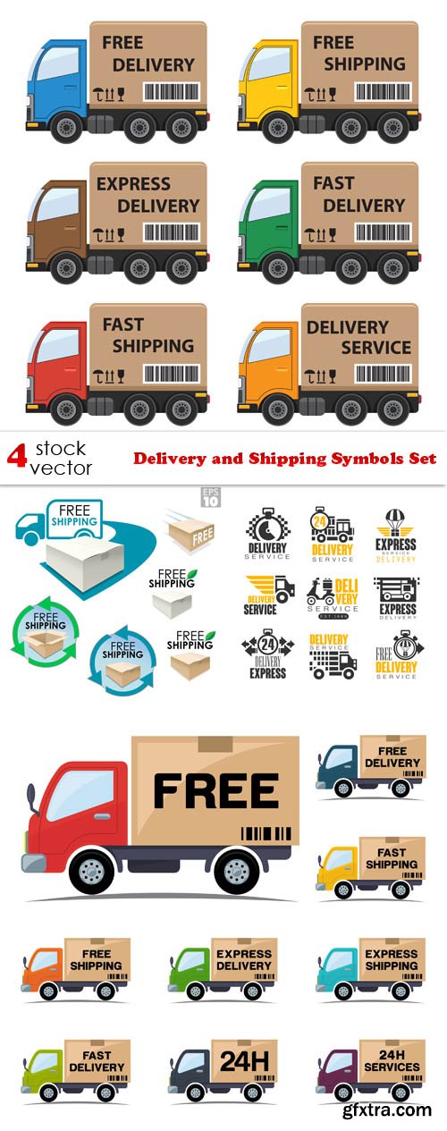 Vectors - Delivery and Shipping Symbols Set