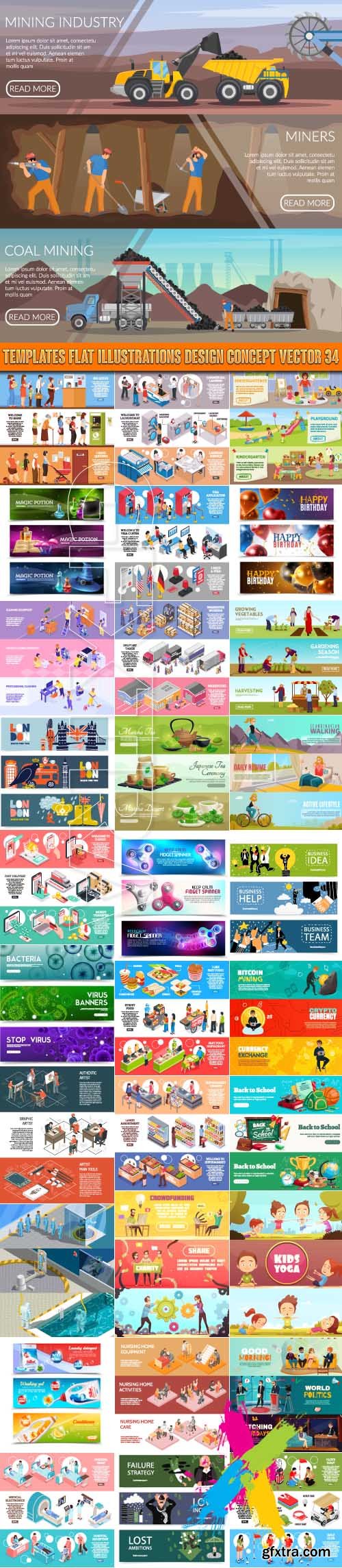 Templates flat illustrations design concept vector 34