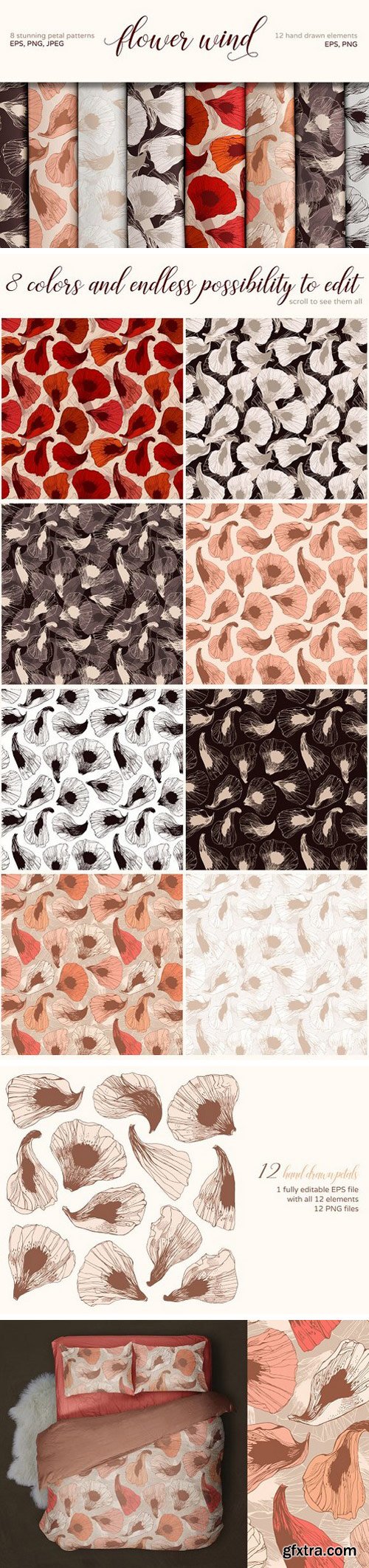 CM - Flower wind. Set of floral patterns 1773112