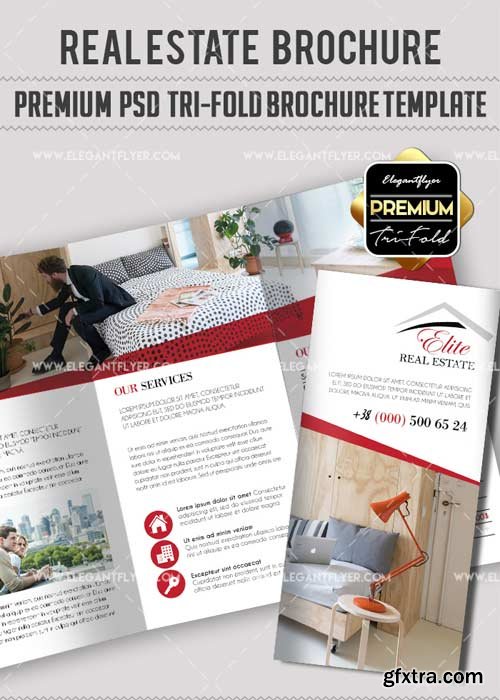 Real estate V17 Premium Tri-Fold PSD Brochure Template