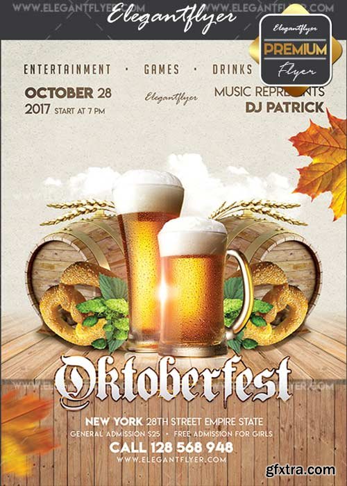 Oktoberfest 2017 V1 Flyer PSD Template + Facebook Cover