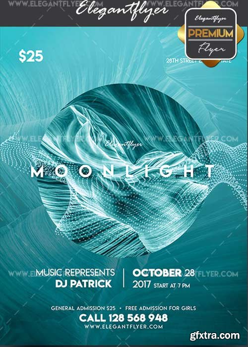 Moonlight V1 Flyer PSD Template + Facebook Cover