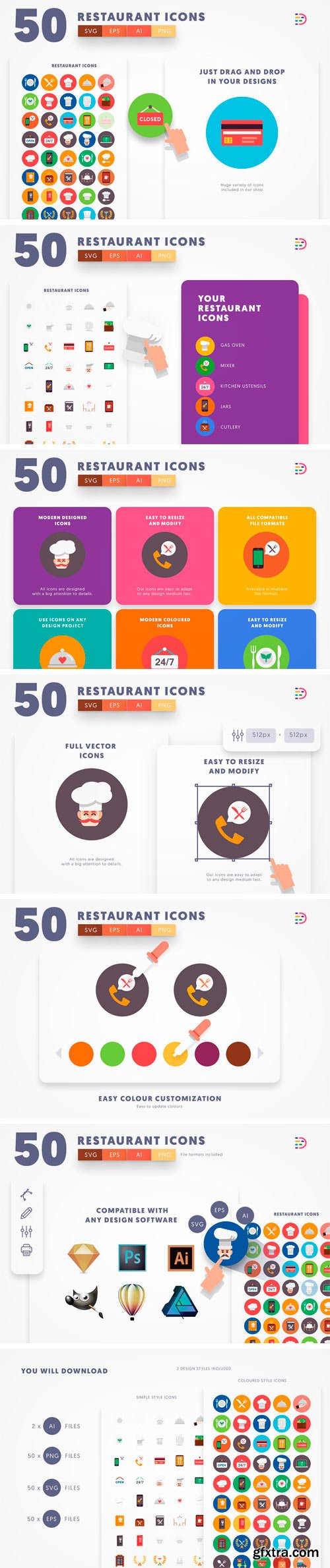 CM - 50 Restaurant Icons 1781314