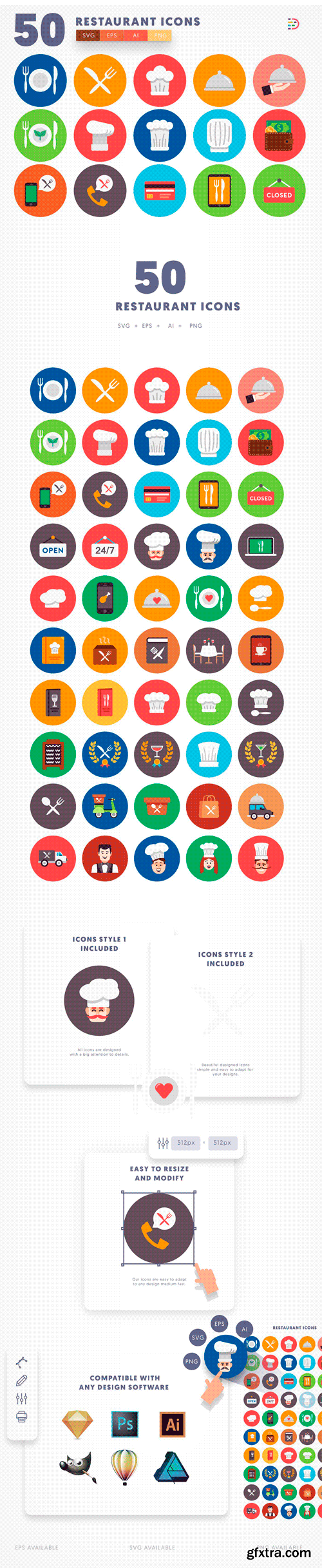 CM - 50 Restaurant Icons 1781314