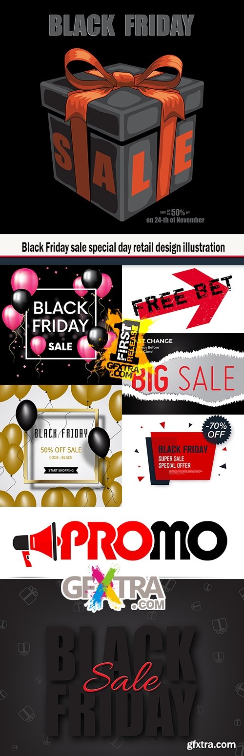 Black Friday sale special day retail design illustration