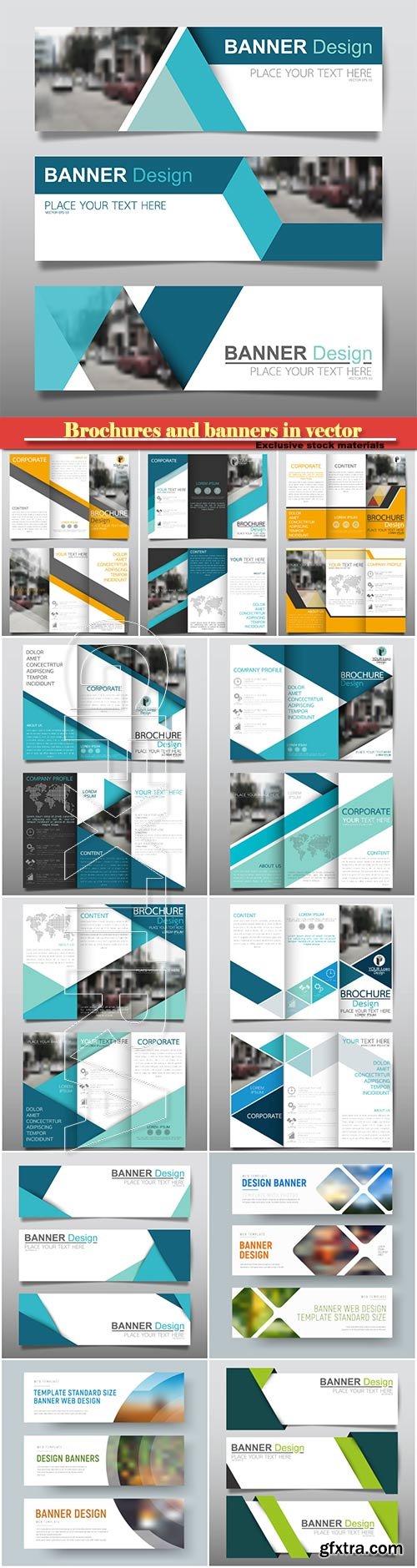 Brochures and banners in vector