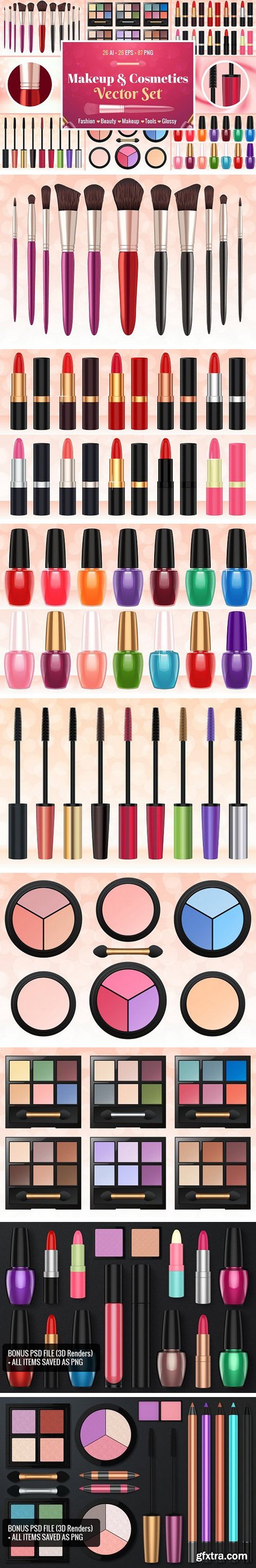 CM - Makeup & Cosmetics Vector Set 1783247