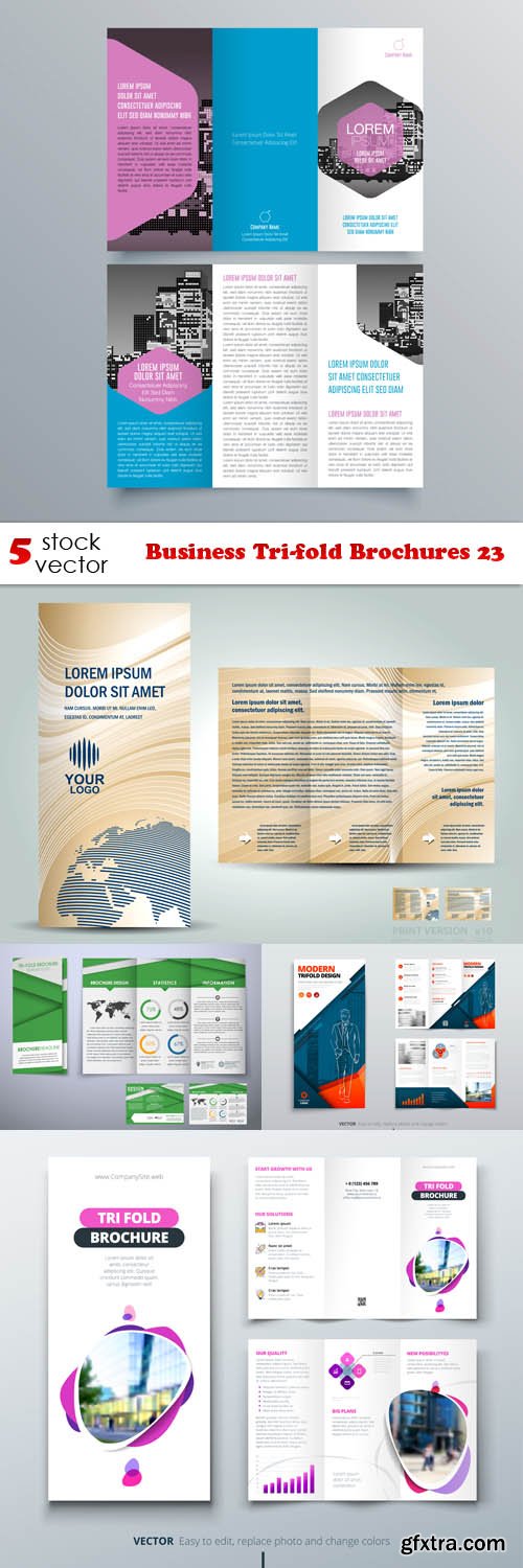 Vectors - Business Tri-fold Brochures 23