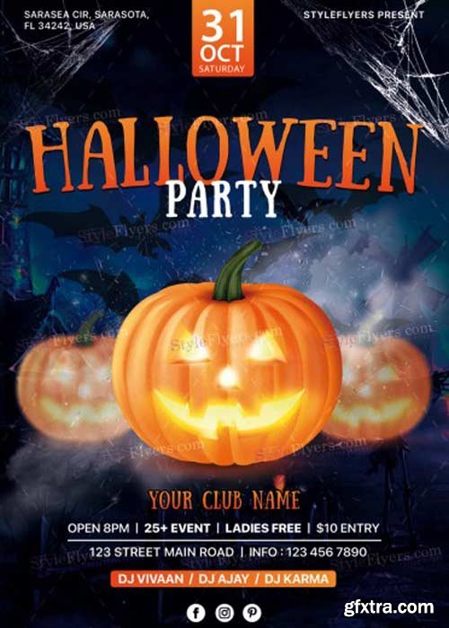 Halloween party 2017 V11 Flyer PSD Template