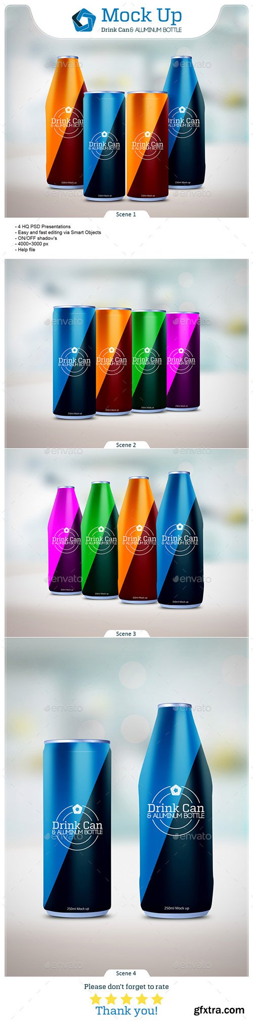 Graphicriver Drink Can & Aluminum Bottle Mockup 10038981